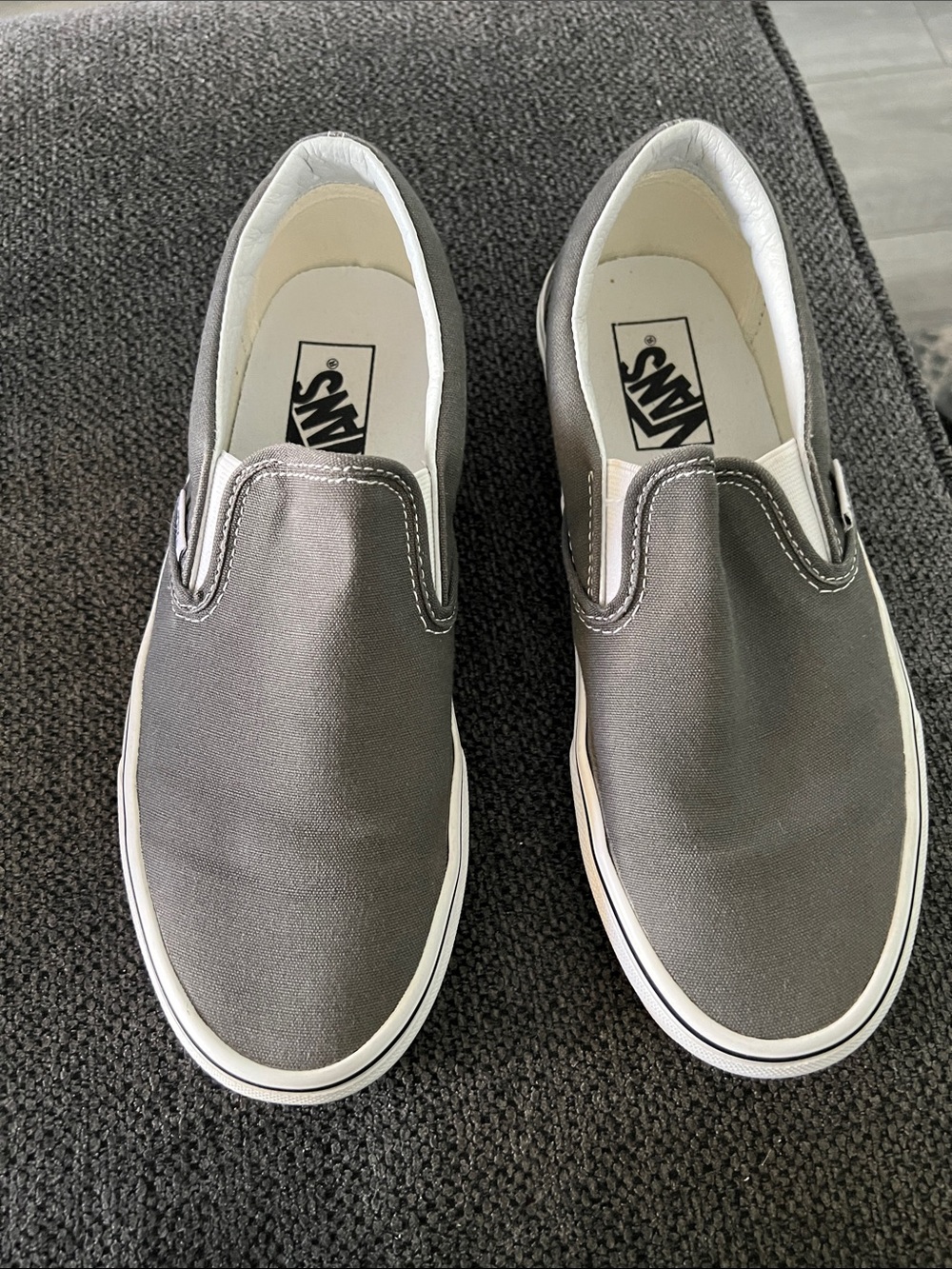 Vans Slip-On Canvas Loafers in Gray